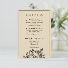 Classic Elegant Wedding Invitation Details Kaarten