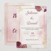 Classic Elegant Wedding Invitation Kaart (Voorkant / Achterkant)