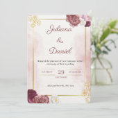Classic Elegant Wedding Invitation Kaart (Staand voorkant)