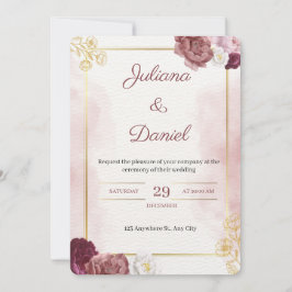 Classic Elegant Wedding Invitation Kaart