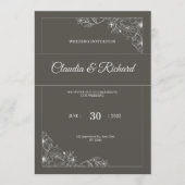 Classic Elegant Wedding Invitation | Modern Kaart (Voorkant)