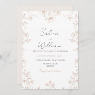 Classic Elegant Wedding Invitation | Timeless  Kaart