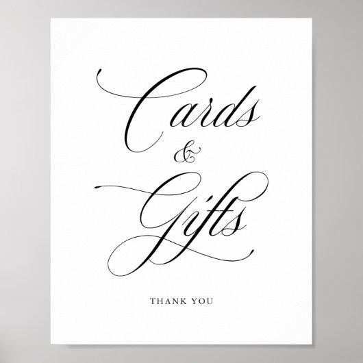 Classic Elegant Wedding Kaarten & Gifts Sign Poster (Voorkant)