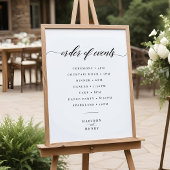 Classic Elegant Wedding Order of Events Sign Poster