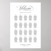 Classic Elegant Wedding Seding Chart Sign Poster (Voorkant)