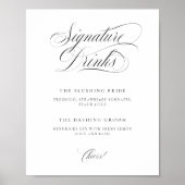 Classic Elegant Wedding Signature Drinken Tabletop Poster (Voorkant)