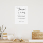 Classic Elegant Wedding Unplugged Ceremony Sign Poster (Keuken)