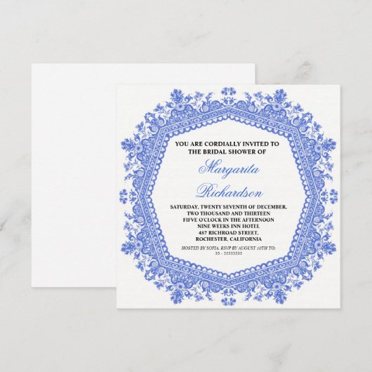 Classic Elegant White Damask vrijgezellenfeest nod Kaart (Voorkant / Achterkant)