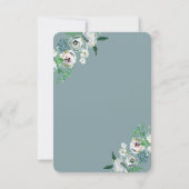 Classic Elegant White Rose Flat Save the Date Kaar (Achterkant)