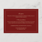 Classic Elegant Wine Red Wedding Details Informatiekaartje (Achterkant)