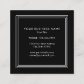 Classic Elegant Zwart Driepersoons Lijst Vierkante Visitekaartje (Achterkant)