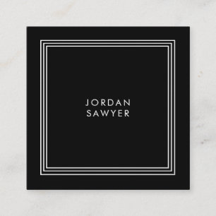 Classic Elegant Zwart Driepersoons Lijst Vierkante Visitekaartje