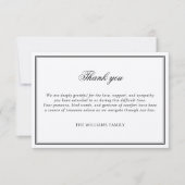 Classic Elegant Zwart Lijst Begrafenis Sympathie Bedankkaart (Voorkant)