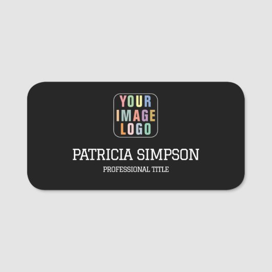 Classic Elegant Zwart-wit: Logo toevoegen, Titel, Naamplaatje (Voorkant)