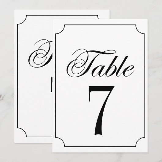 Classic Elegant Zwart Wit Ticket Lijst Wedding Kaart (Voorkant / Achterkant)