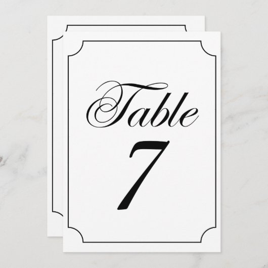 Classic Elegant Zwart Wit Ticket Lijst Wedding Kaart (Voorkant / Achterkant)