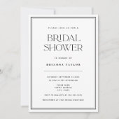 Classic Elegant Zwart & Wit Vrijgezellenfeest Kaart (Voorkant)