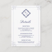 Classic Elegante Navy Blue Wedding Enclosure Kaart (Voorkant)