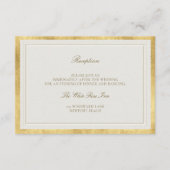 Classic Elevated Gold Ecru Frame Wedding Reception Informatiekaartje (Voorkant)