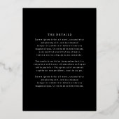 Classic Emerald Green Simple Wedding Folie Uitnodiging (Achterkant)