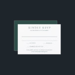 Classic Emerald Green Simple Wedding RSVP Kaartje<br><div class="desc">Classic wedding rsvp card featuring a simple text only layout. A timeless,  traditional design ideal for formal and elegant celebrations.</div>