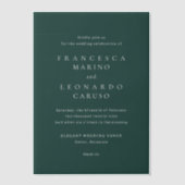 Classic Emerald Green Simple Wedding Vellum Uitnodigingen (Voorkant)
