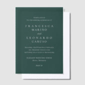 Classic Emerald Green Simple Wedding Vellum Uitnodigingen (Offset)