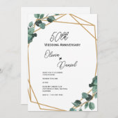 Classic Emerald Greenery Wedding Anniversary  Kaart (Voorkant / Achterkant)