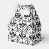Classic en Chic Black White Damask Monogram Naam Bedankdoosjes (Achterkant)