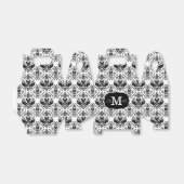 Classic en Chic Black White Damask Monogram Naam Bedankdoosjes (Uitgevouwen)