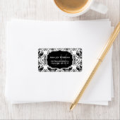 Classic en Chic Black White Damask Monogram Naam Etiket (Insitu)