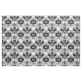 Classic en Chic Black White Damask Monogram Naam Stof (Fat Quarter)