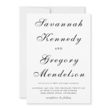 Classic en elegant Script Black and White Wedding