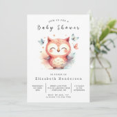 Classic Enchanted Owl Baby shower Kaart (Staand voorkant)