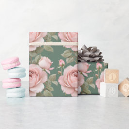 Classic English Roses In Blush Pink  Cadeaupapier