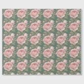 Classic English Roses In Blush Pink  Cadeaupapier (Vlak)