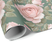 Classic English Roses In Blush Pink  Cadeaupapier (Rol Hoek)