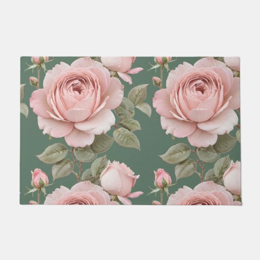 Classic English Roses In Blush Pink  Deurmat (Voorkant)