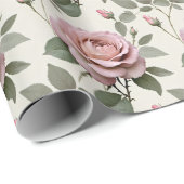 Classic English Roses In Soft Shades Of Pink Cadeaupapier (Rol Hoek)