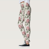 Classic English Roses In Soft Shades Of Pink  Leggings (Links)
