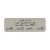 Classic Equestrian Horse Pattern Etiket (Voorkant)