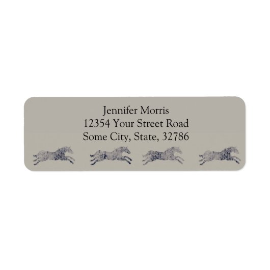 Classic Equestrian Horse Pattern Etiket (Voorkant)