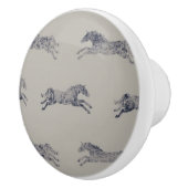 Classic Equestrian Horse Pattern Keramische Knop (Rechts)