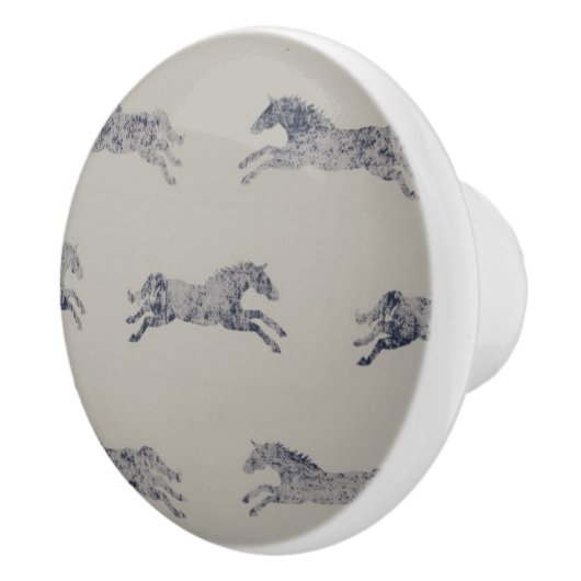 Classic Equestrian Horse Pattern Keramische Knop (Rechts)