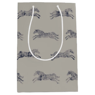 Classic Equestrian Horse Pattern Medium Cadeauzakje