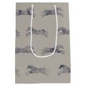 Classic Equestrian Horse Pattern Medium Cadeauzakje (Achterkant)