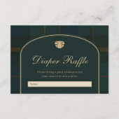 Classic Equestrian Polo Tartan Plaid Diaper Raffle Informatiekaartje (Voorkant)