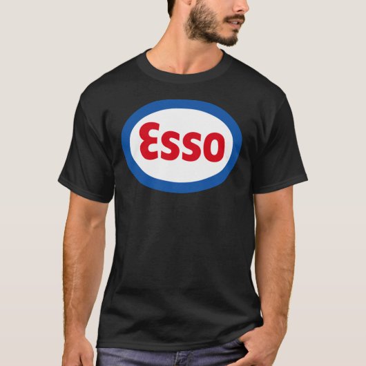 Classic Esso Petrol Gasoline Diesel Fuels Logo Cla T-shirt (Voorkant)
