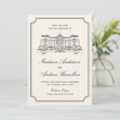 Classic Estate Illustration Wedding Save The Date (Staand voorkant)