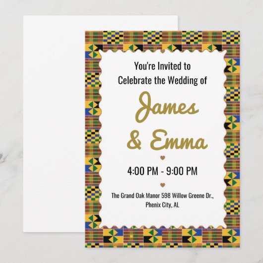 Classic Etnische Uitnodiging Kaart (Voorkant / Achterkant)